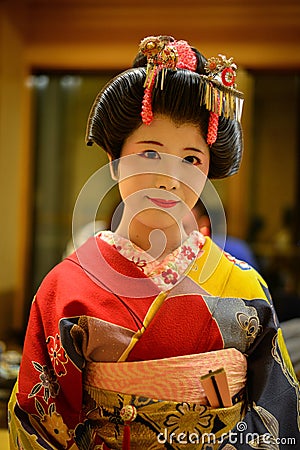 Young Geisha performing at local restaurant Editorial Stock Photo