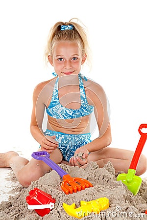 Young girl in beach wear Stock Photo