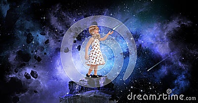 Young Girl, Big Dreams, Hope Stock Photo