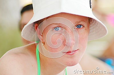 Young girl with blue eyes Stock Photo