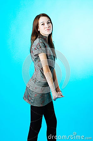 Young Girl in Casual Clothes Stock Photo