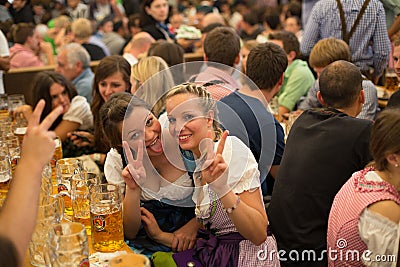 Young girl celebrates Oktoberfest Editorial Stock Photo