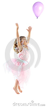 Young girl celebrates in studio Stock Photo