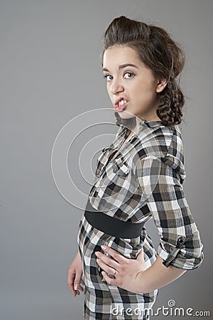 Young girl dissatisfied. Stock Photo