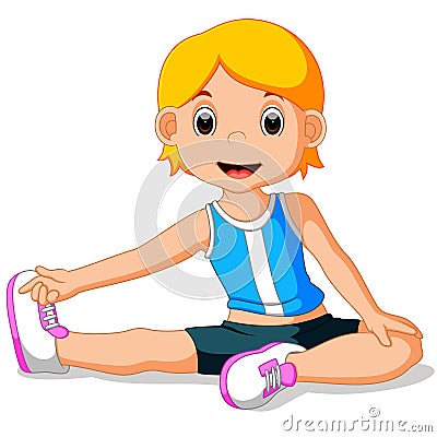 Young girl doing yoga Vector Illustration