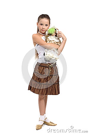 Young girl with doll Stock Photo