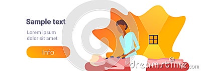 Young girl enjoying traditional hot stone massage african american masseuse massaging patient woman hotel health spa Vector Illustration