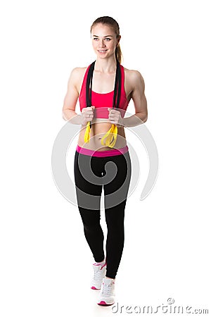 Young girl with expander Stock Photo