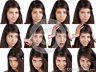 Young girl face expressions Stock Photo