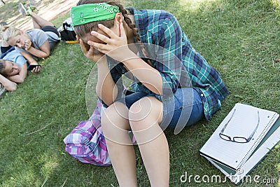 Young Girl Frustrated Stock Photo