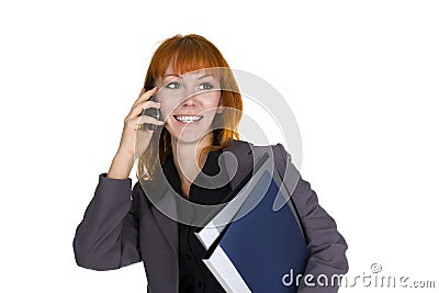 Young girl holding files Stock Photo