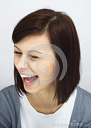 Young girl laughing sincerely Stock Photo