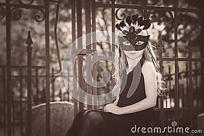 Young girl mask Stock Photo