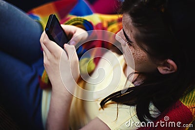 Young Girl With Mobile Phone Stock Photo