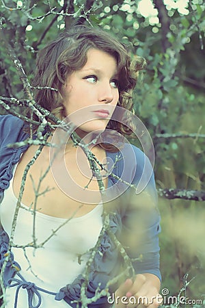 Young girl in the park Stock Photo