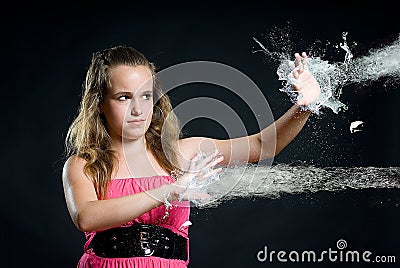 Young girl reflecting water Stock Photo