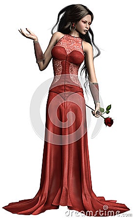 Young girl with a rose Stock Photo