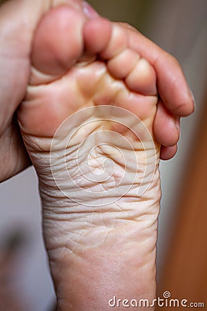 Young girl`s toes are healthy and beautiful. Stock Photo