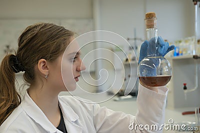 Scientist student are working in laboratory Stock Photo