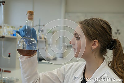 Scientist student are working in laboratory Stock Photo