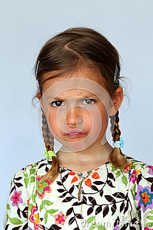 Young girl showing disapproval Stock Photo