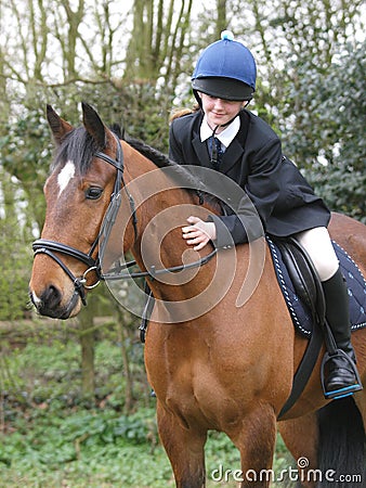 Girl and Pony Editorial Stock Photo