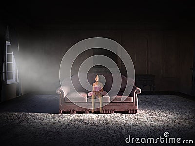 Surreal Girl, Ballerina, Ballet, Child Stock Photo