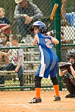 Young Girl Softball Player Editorial Stock Photo