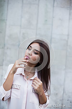 Young girl street style Stock Photo