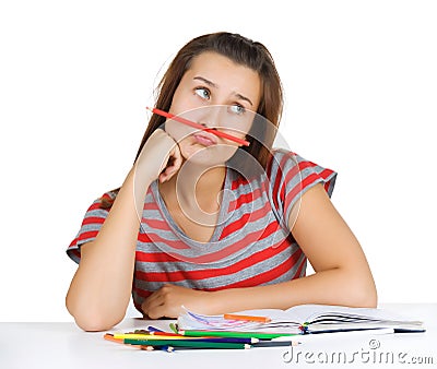 Young girl student Stock Photo