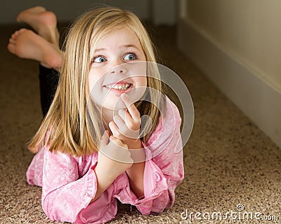 Young girl thinking Stock Photo