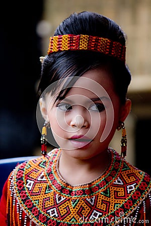 Young Girl at Toraja Funeral Ceremony Editorial Stock Photo