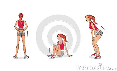 Young girl is training. Exercises to strengthen the muscles of the vagina and pelvic floor muscles. Kegel exercises. Isolated on Stock Photo