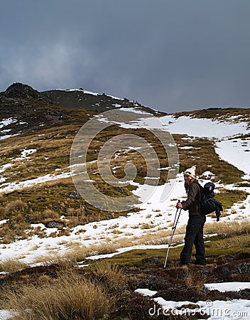 Young girl tramping Stock Photo