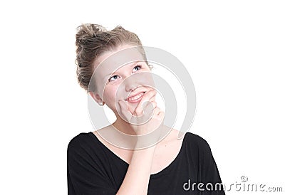 Young girl wondering Stock Photo