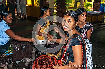 Young Girls Made Batik Editorial Stock Photo