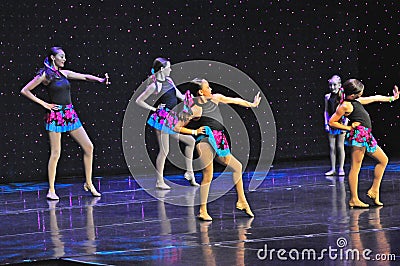 Young girls performing dance programm Editorial Stock Photo