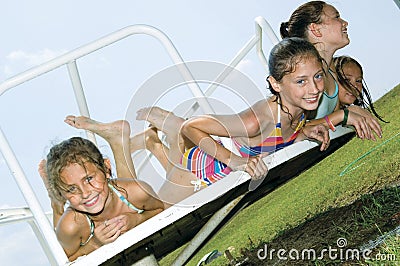 Young Girls playing Stock Photo