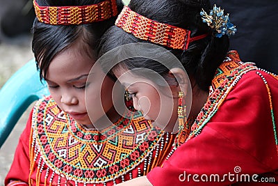Young Girls at Toraja Funeral Ceremony Editorial Stock Photo