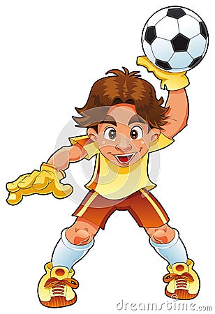 Young Goalkeeper Vector Illustration