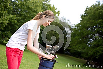 Young golfer Stock Photo