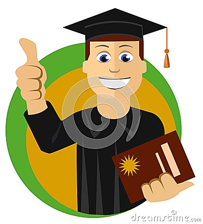 Young graduate student Vector Illustration