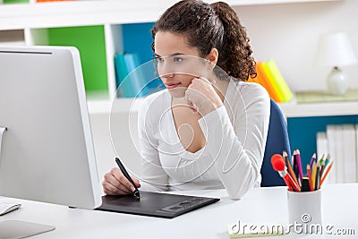 Young graphic designer working Stock Photo