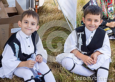 Young Greek dancers at Folklore Festival Editorial Stock Photo