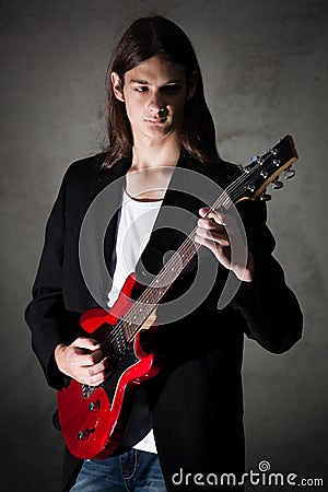 Young guitarist Stock Photo