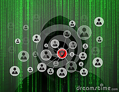 Young hacker working solving online password codes conce Stock Photo