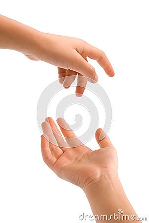 Young hand actions Stock Photo