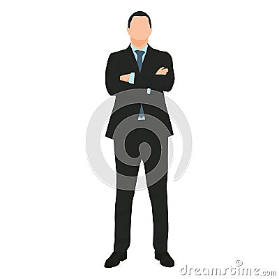 Young handsome businessman standing Vector Illustration