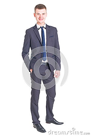 Young handsome man in a classic suit Stock Photo