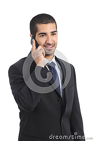 Young happy arab business man on the mobile phone Stock Photo